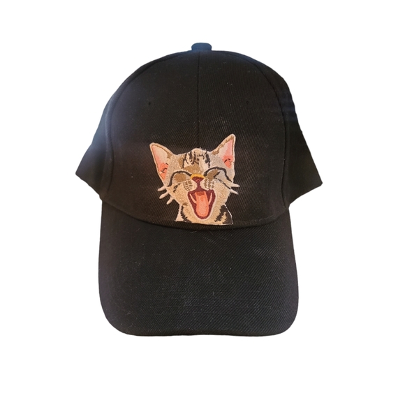 Yawning Cat Baseball Cap - Picture 1 of 5